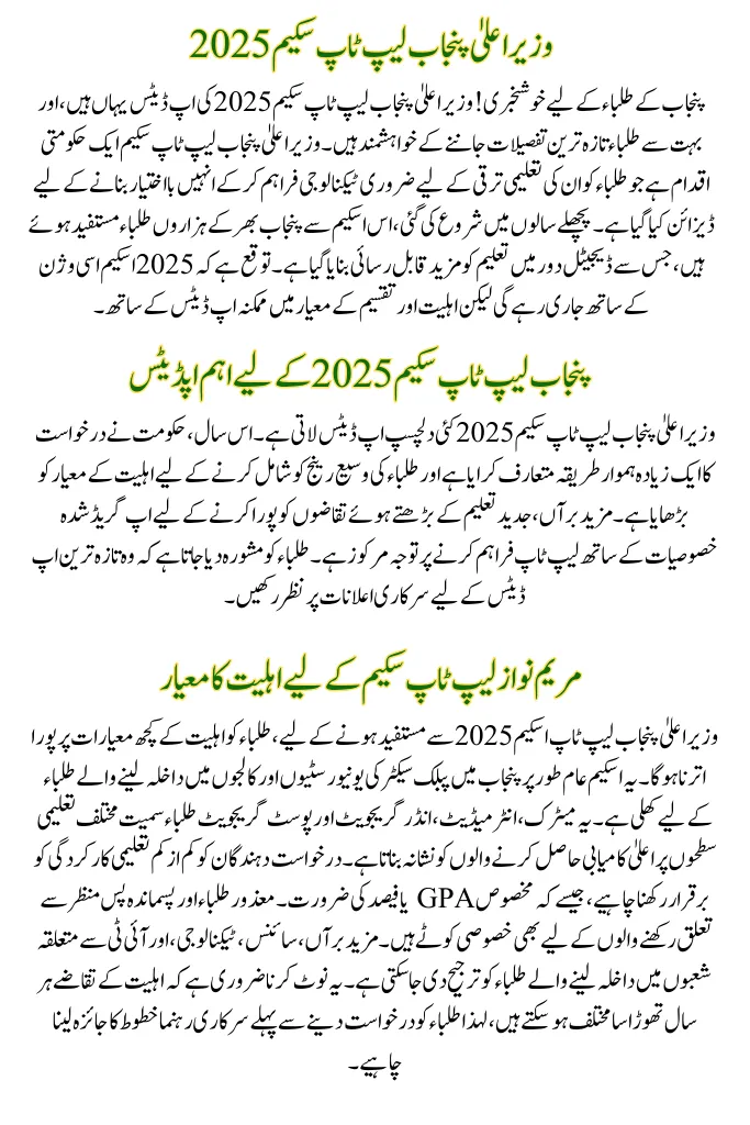 CM Punjab Laptop Scheme 2025 Updates Complete Details
